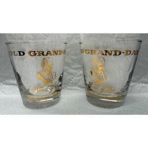 LOT of 2: VINTAGE Old Grand-Dad Bourbon High Ball Shot Glasses - MINT CONDITION